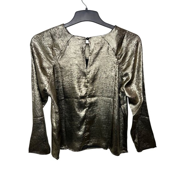 Hazel Metallic Long Sleeve Blouse M - Picture 3 of 15
